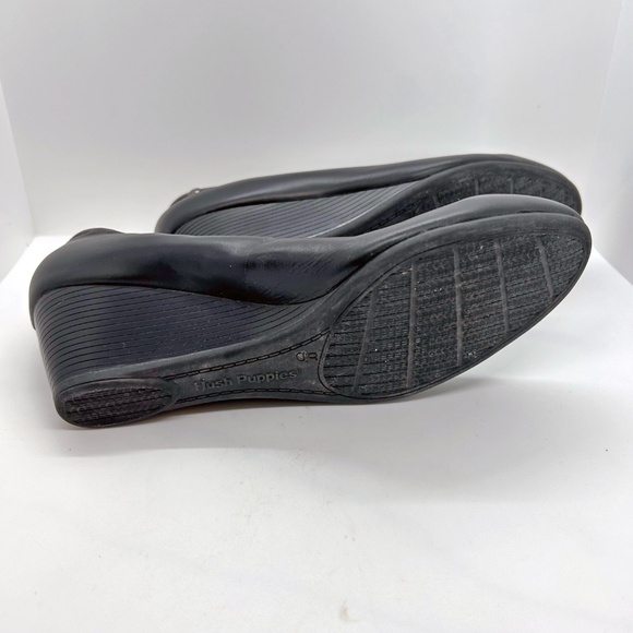 Hush Puppies Women's Leather Black Wedge Heel Pumps, Size 9 - Picture 4 of 7